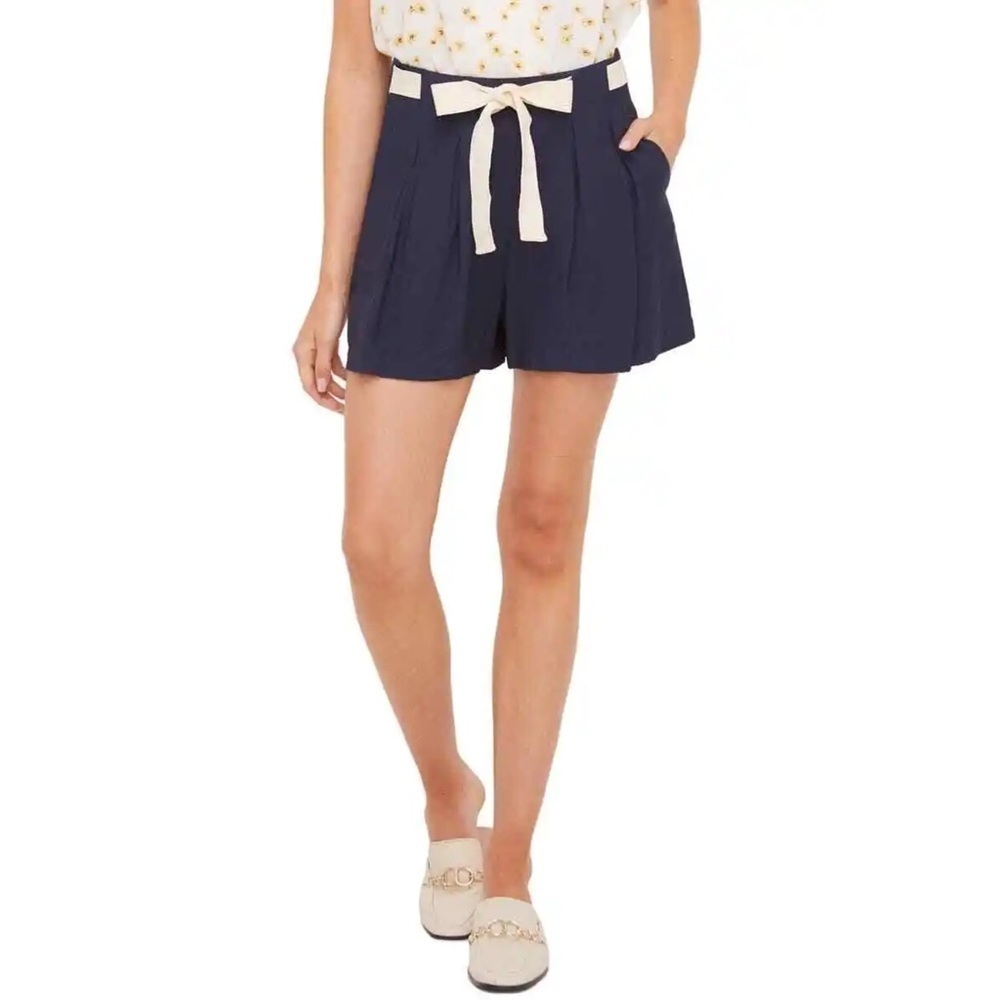 All in Favor Blue Tow Front Pleated Shorts